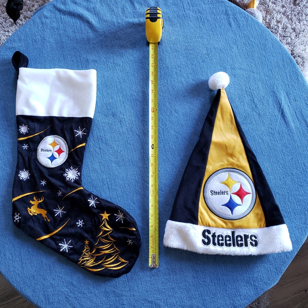 STEELERS Santa hat and stocking $24 for both